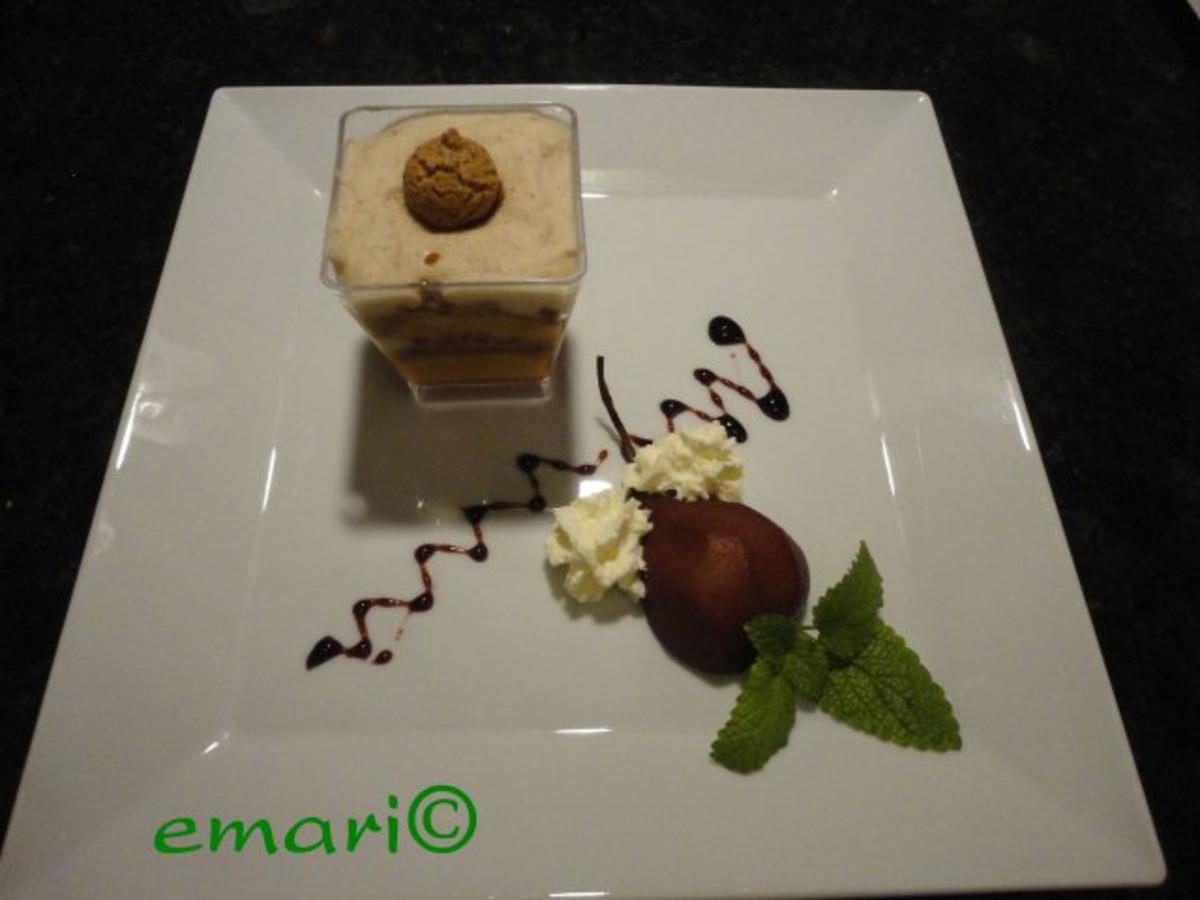 herbstliches Maroni Dessert mit Portwein Birne - Rezept - Bild Nr. 2