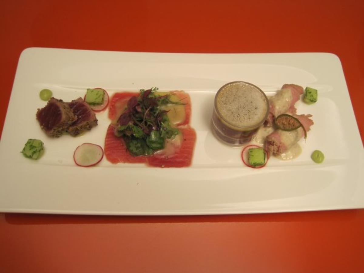 Bilder für Thunfischvariation mit Vitello Tonnato und Kalbsrücken - Rezept