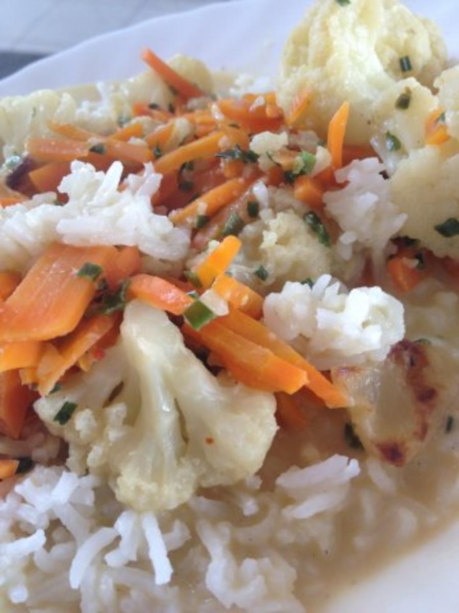 Blumenkohl-Curry mit Reis - Rezept