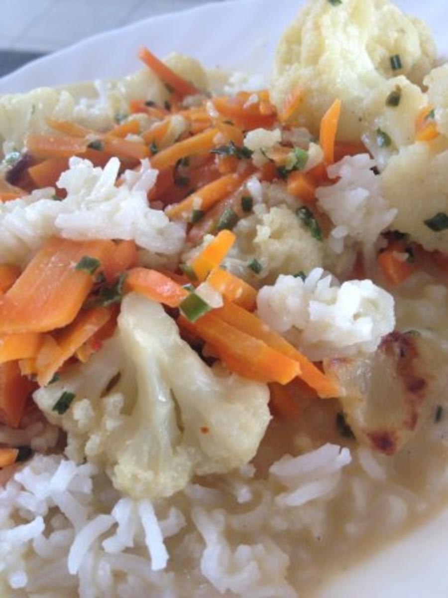 Blumenkohl-Curry mit Reis - Rezept von adrena_linchen