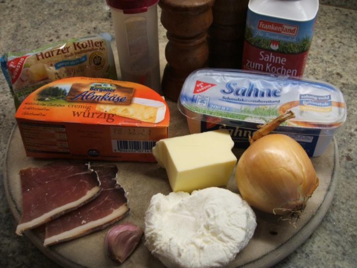 Käse: Kochkäse mit Zwiebeln, Knoblauch und Speck - Rezept - Bild Nr. 2