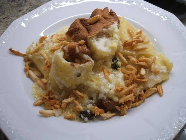 Rezept: Auflauf: Apfelnudeln unter der Haube Auflauf: Apfelnudeln unter der Haube - Rezept