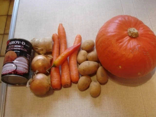 Kürbissuppe mit Kokosmilch und Möhrenblüten - Rezept - Bild Nr. 2