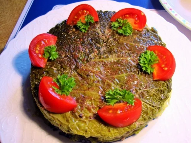 Rezept: Hackfleisch-Torte aus dem Wasserbad ... Hackfleisch-Torte aus dem Wasserbad ... - Rezept