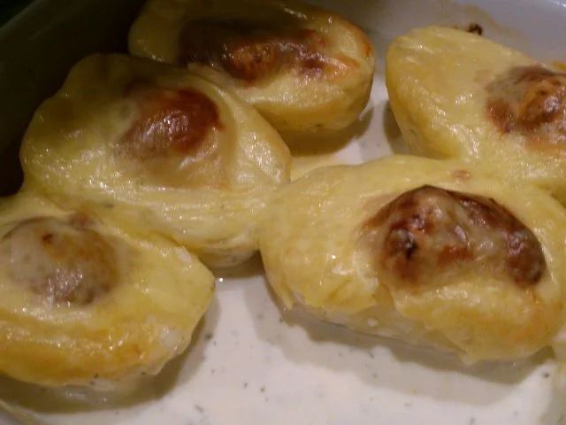 Rezept: Überbackene Kartoffel Hälften Bild Nr. 2 Überbackene Kartoffel Hälften - Rezept - Bild Nr. 2