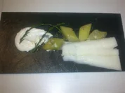 Scholle | Senfgurke | Passepierre| Ziegenquark - Rezept