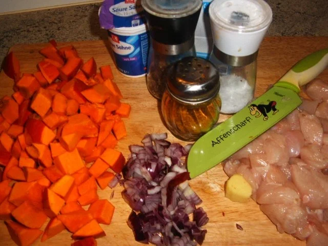 Rezept: Kürbis - Hännchen-Geschnetzeltes Bild Nr. 2 Kürbis - Hännchen-Geschnetzeltes - Rezept - Bild Nr. 2