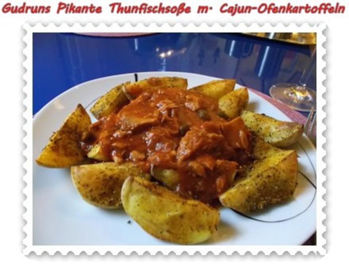 Bilder für Fisch: Pikante Thunfischsoße mit Cajun-Kartoffelspalten - Rezept