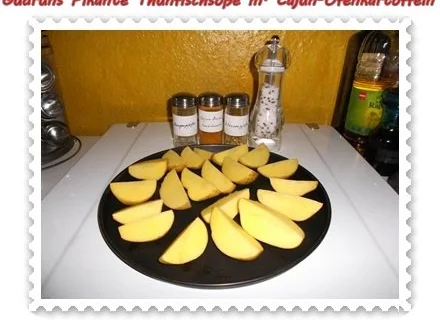 Rezept: Fisch: Pikante Thunfischsoße mit Cajun-Kartoffelspalten Bild Nr. 4 Fisch: Pikante Thunfischsoße mit Cajun-Kartoffelspalten - Rezept - Bild Nr. 4