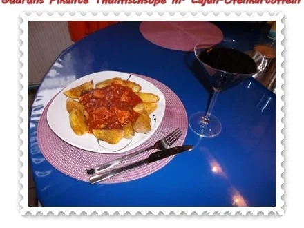 Rezept: Fisch: Pikante Thunfischsoße mit Cajun-Kartoffelspalten Bild Nr. 10 Fisch: Pikante Thunfischsoße mit Cajun-Kartoffelspalten - Rezept - Bild Nr. 10