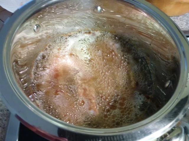 Rezept: Rustikale selbstgemachte verschärfte Lachsstäbchen mit Kartoffelsalat Bild Nr. 10 Rustikale selbstgemachte verschärfte Lachsstäbchen mit Kartoffelsalat - Rezept - Bild Nr. 10