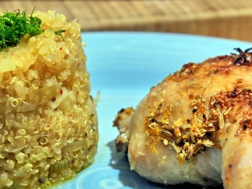 Fenchel, Quinoa, Hähnchenkeulen - Rezept - Bild Nr. 3