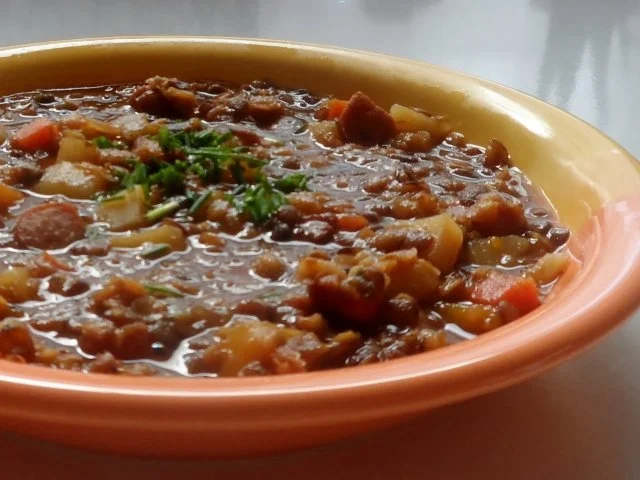 Herzhafter Linsen-Gemüse-Eintopf mit Kabanossi und Kasseler - Rezept - Bild Nr. 8