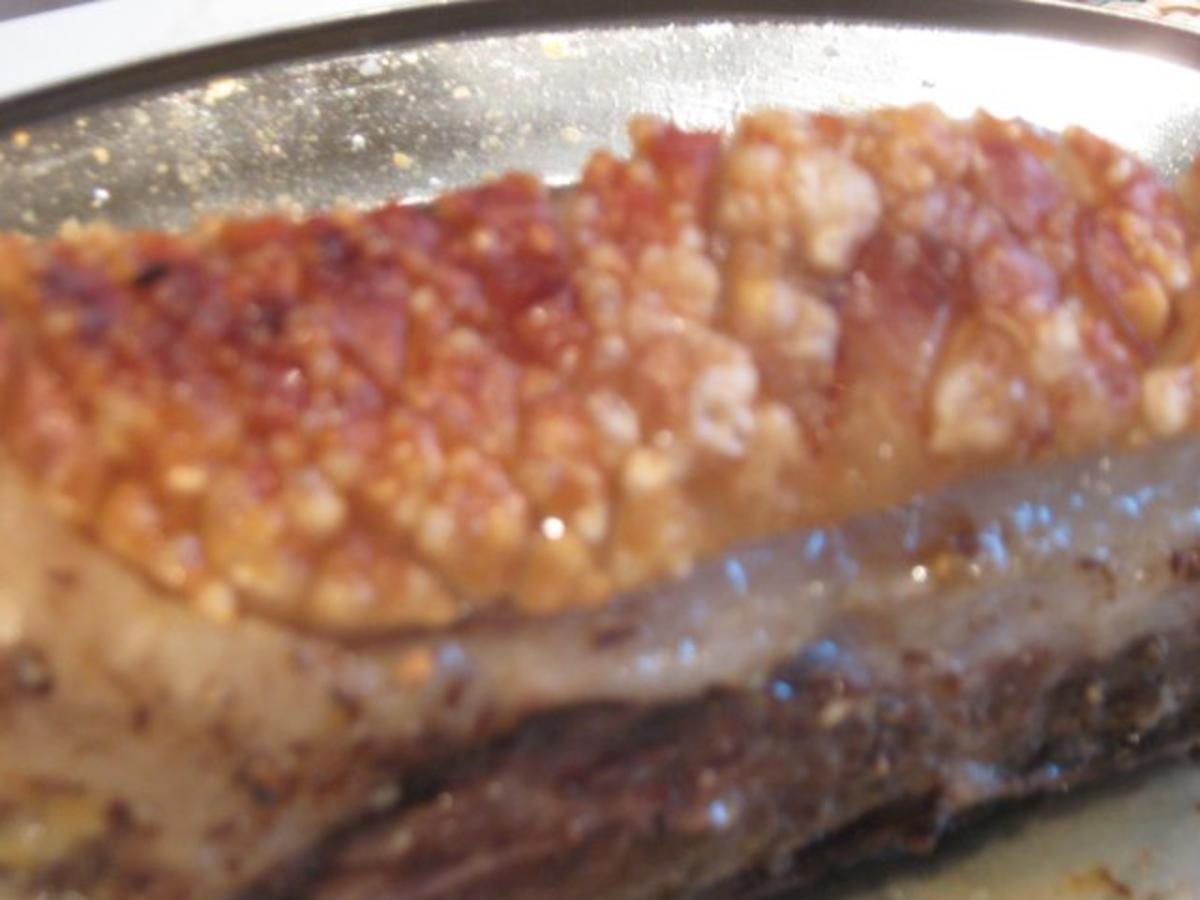 Schweinekrustenbraten, rückwärts gebraten