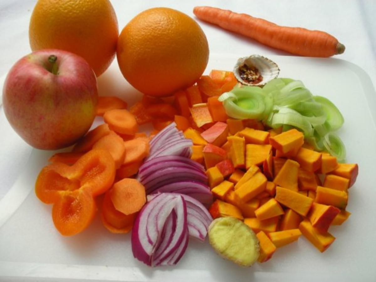 Gebratene Lachsforelle mit fruchtigem Gemüse und Kartoffel-Filoteig-Päckchen - Rezept - Bild Nr. 9