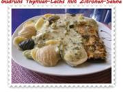 Fisch: Thymian-Lachs mit Sahnesoße - Rezept