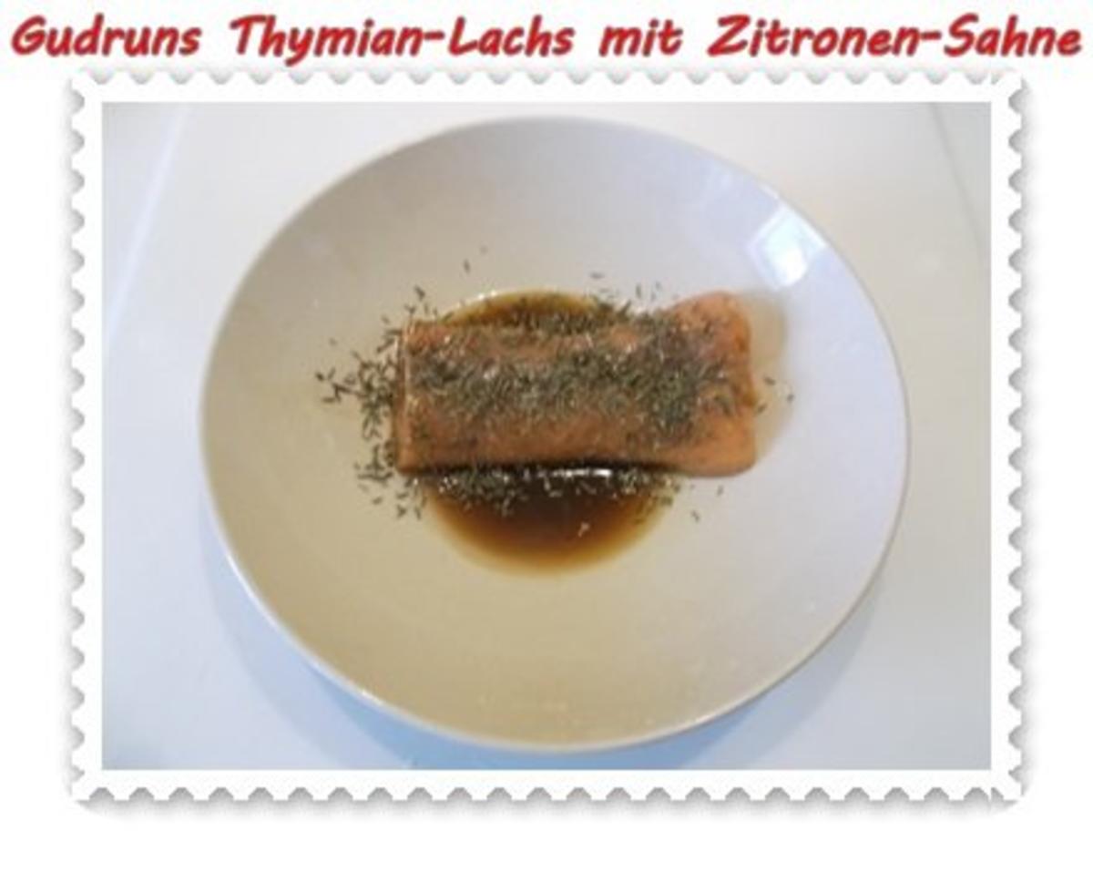 Fisch: Thymian-Lachs mit Sahnesoße - Rezept - Bild Nr. 5