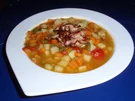 Rezept: Kartoffel-Karotten-Suppe mit Schinken-Topping Kartoffel-Karotten-Suppe mit Schinken-Topping - Rezept
