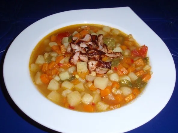 Rezept: Kartoffel-Karotten-Suppe mit Schinken-Topping Bild Nr. 13 Kartoffel-Karotten-Suppe mit Schinken-Topping - Rezept - Bild Nr. 13