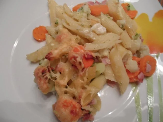 Bunter Nudelauflauf mit Schinken - Rezept - Bild Nr. 2