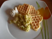 Rezept: Schinkenwaffeln mit Lauchgemüse Schinkenwaffeln mit Lauchgemüse - Rezept