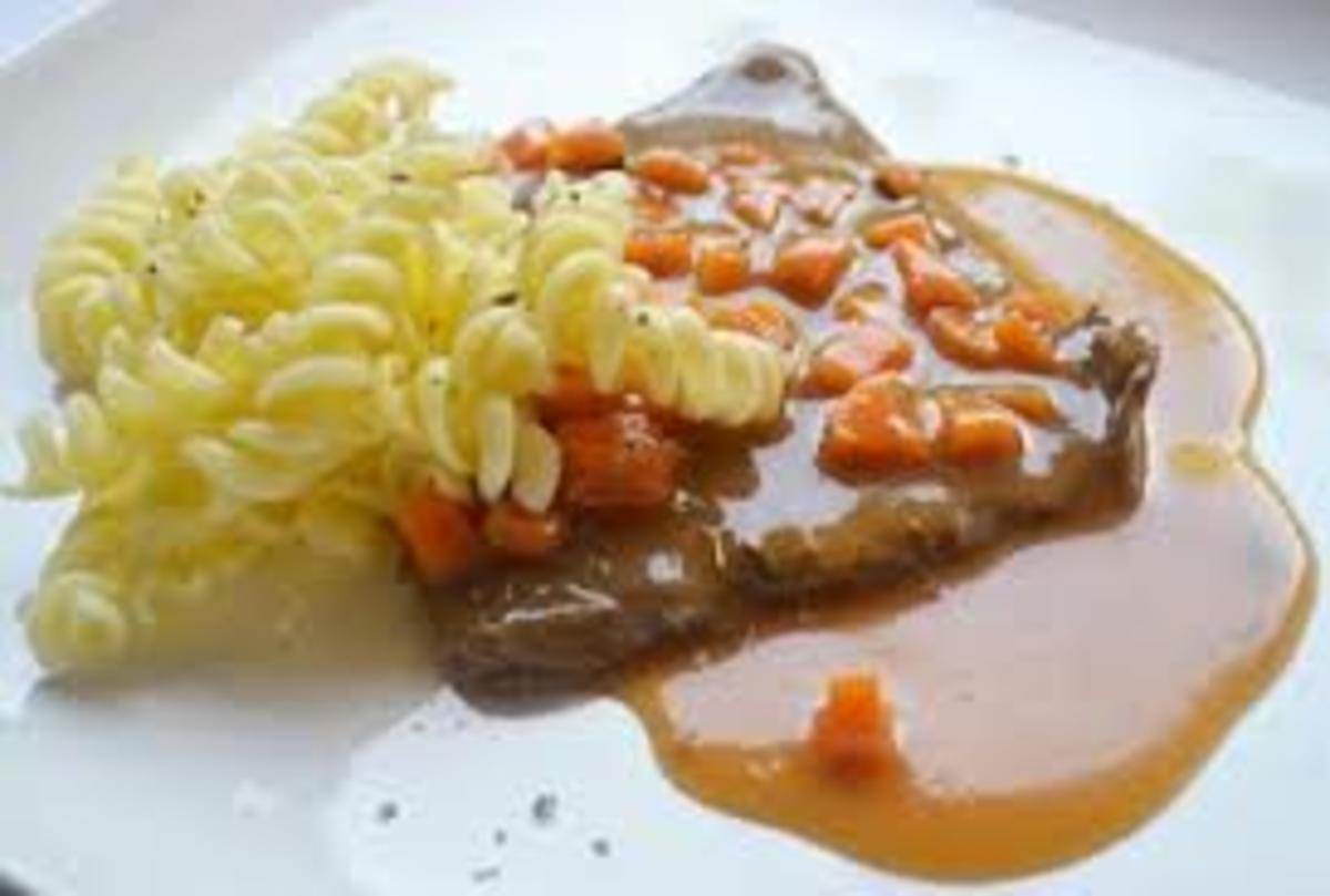 Bilder für Rindsschnitzel in Gemüserahmsauce - Rezept