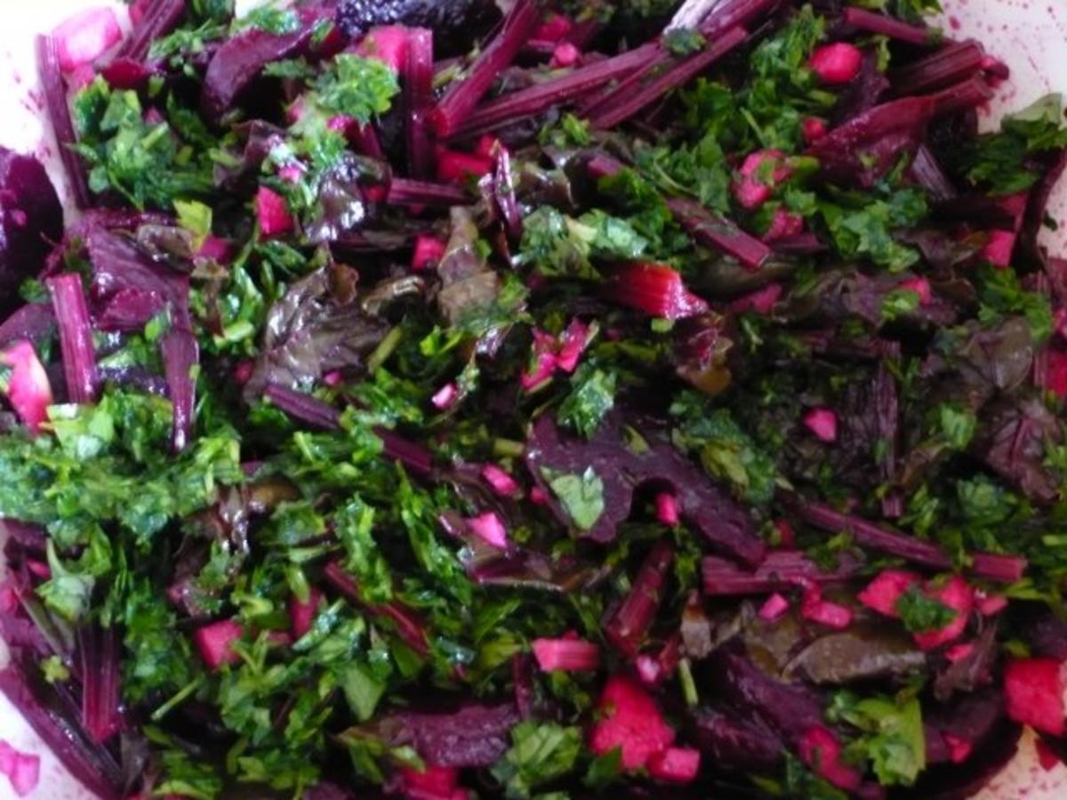 Rote Bete - Blätter Salat - Rezept