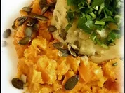 Hokkaido mit kernigem Kartoffelpüree - Rezept