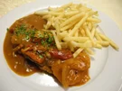 Zigeunerschnitzel (natur) dazu Pommes Frites - Rezept