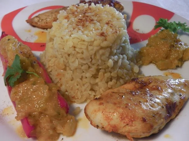 Rezept: Jerk spiced chicken - karibisches Huhn mit Bulgur und Chutney Jerk spiced chicken - karibisches Huhn mit Bulgur und Chutney - Rezept