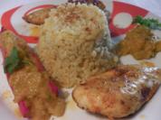 Jerk spiced chicken - karibisches Huhn mit Bulgur und Chutney - Rezept