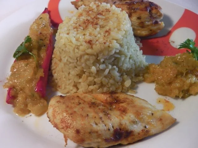 Rezept: Jerk spiced chicken - karibisches Huhn mit Bulgur und Chutney Bild Nr. 4 Jerk spiced chicken - karibisches Huhn mit Bulgur und Chutney - Rezept - Bild Nr. 4