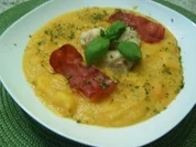 Steckrübensuppe mit kleinen Semmelknödeln - Rezept