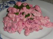 Fruchtiger Rote-Bete-Kartoffel-Salat mit Apfel und Schinken - Rezept