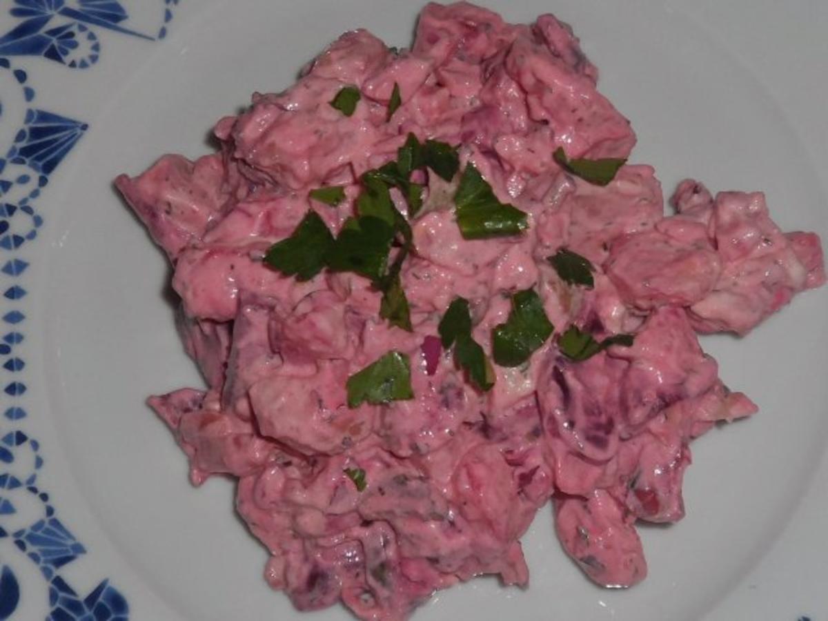 Fruchtiger Rote-Bete-Kartoffel-Salat mit Apfel und Schinken - Rezept - Bild Nr. 12