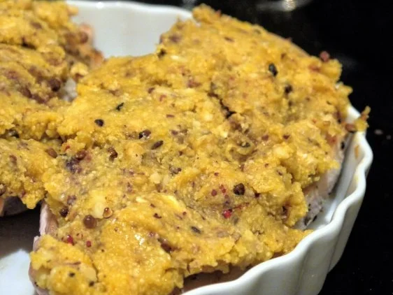 Hähnchenbrust unter Ziegenkäsehaube mit karamellisierten Thymianbirnen - Rezept - Bild Nr. 8