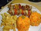 Raznjici mit Djuvec Reis - Rezept
