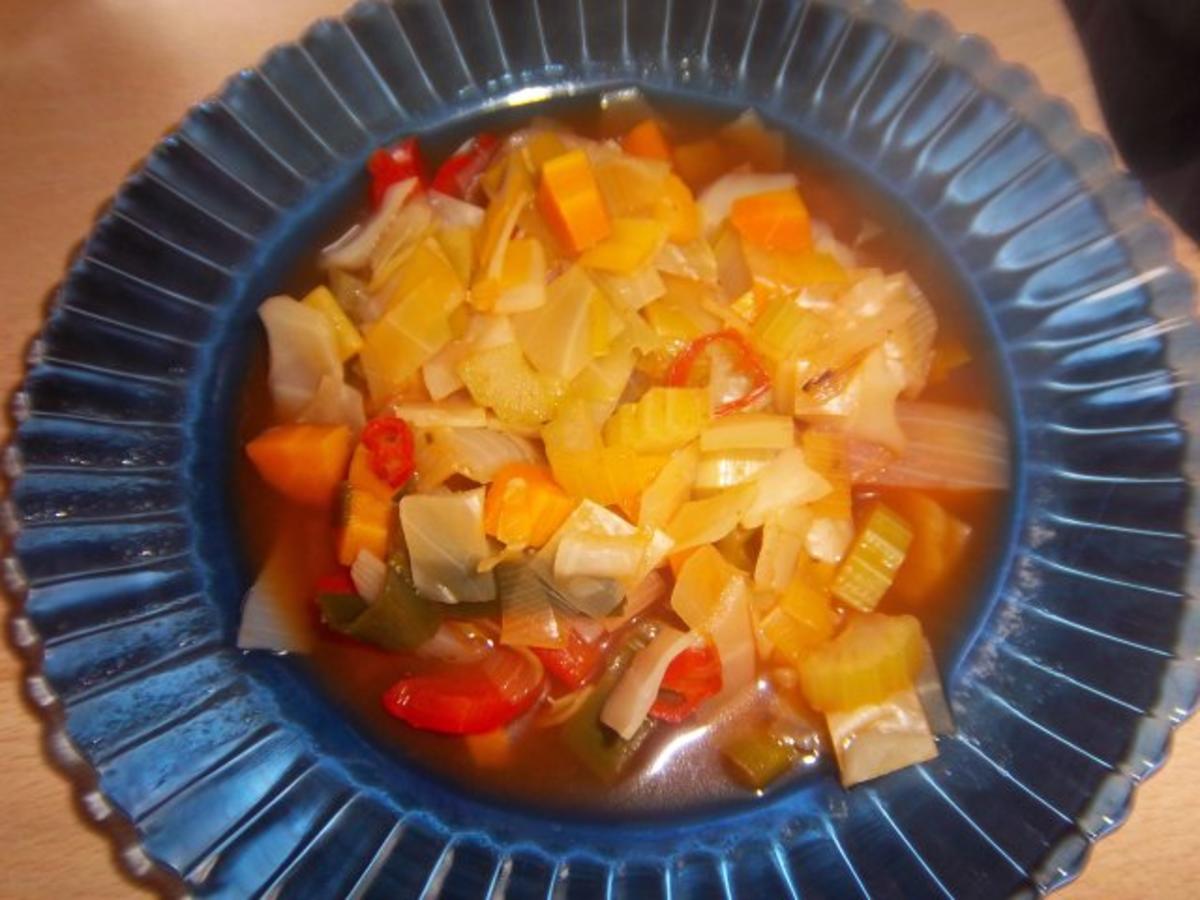 Gemüsesuppe leicht scharf - Rezept