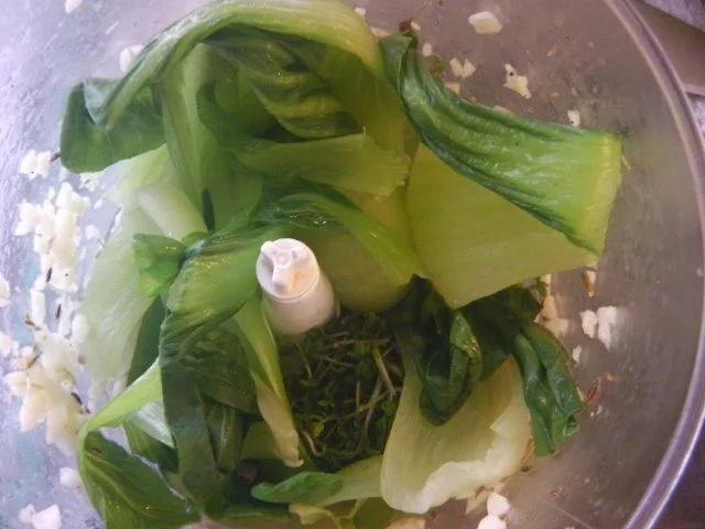 Mein "Herbstbraten" - Schweinebraten mit Pakchoi-Kresse-Fülle und Hokkaido-Kürbishachl - Rezept - Bild Nr. 9