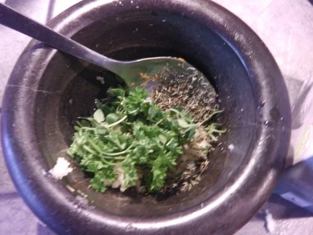 Mein "Herbstbraten" - Schweinebraten mit Pakchoi-Kresse-Fülle und Hokkaido-Kürbishachl - Rezept - Bild Nr. 16