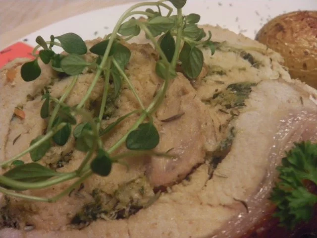 Mein "Herbstbraten" - Schweinebraten mit Pakchoi-Kresse-Fülle und Hokkaido-Kürbishachl - Rezept - Bild Nr. 21