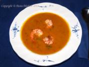 Kürbissuppe Asia mit Kokosmilch und Garnelen - Rezept