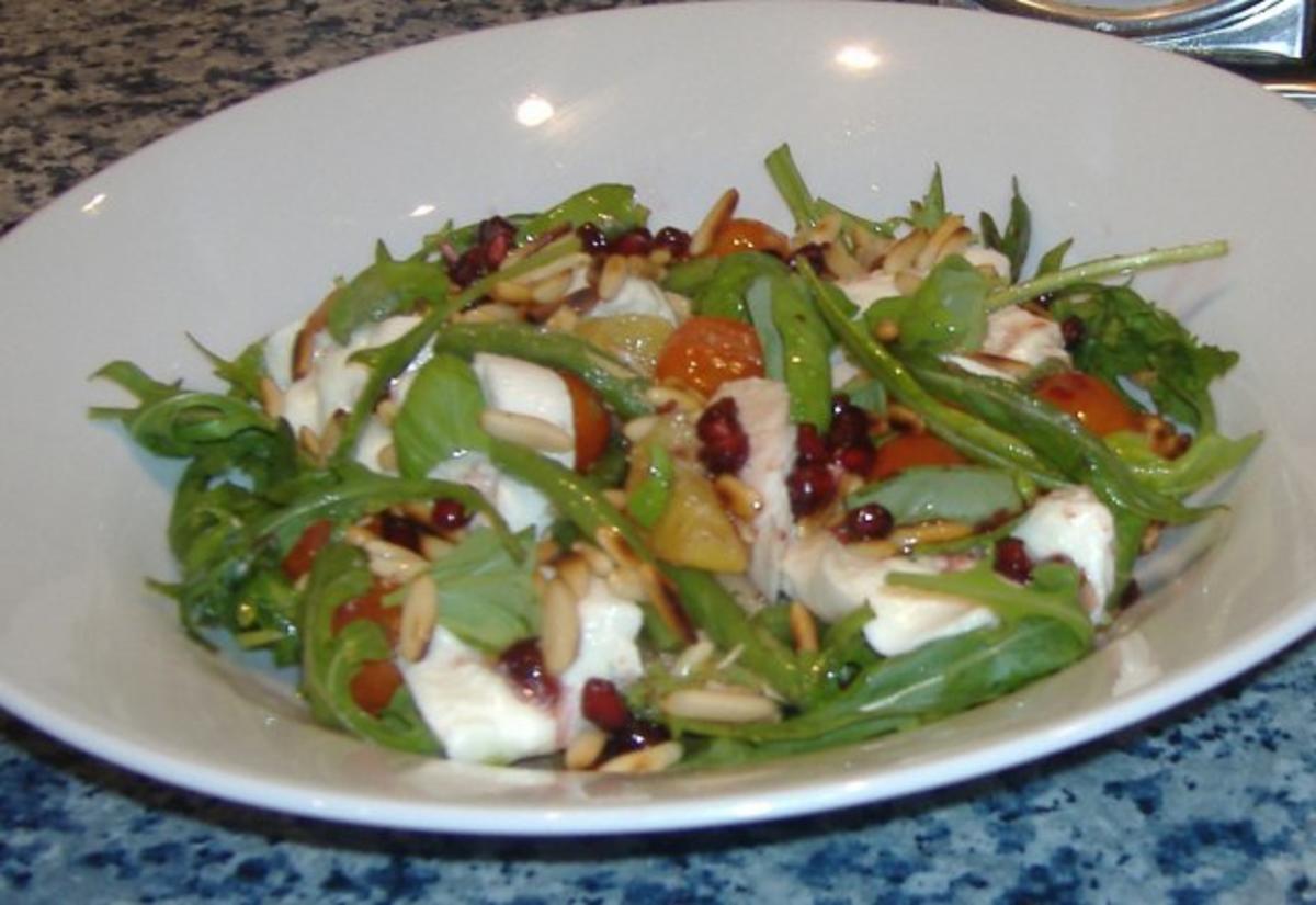 Lauwarmer Herbstsalat mit Granatapfelvinaigrette - Rezept