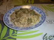 Bandnudeln an Brokoli-Schmelzkäsesoße - Rezept