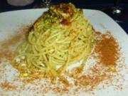 Spaghetti mit Pistazienpesto, Bottarga und Ricotta Salata - Rezept