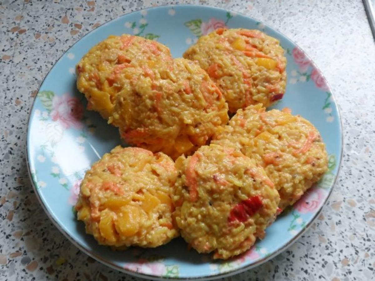 Resteküche: Knusprige Zitronen Mango Reis Bratlinge mit einem Orangen ...