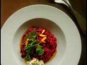 Rote-Bete-Risotto mit Zitronen-Rosmarin-Öl und Feta - Rezept