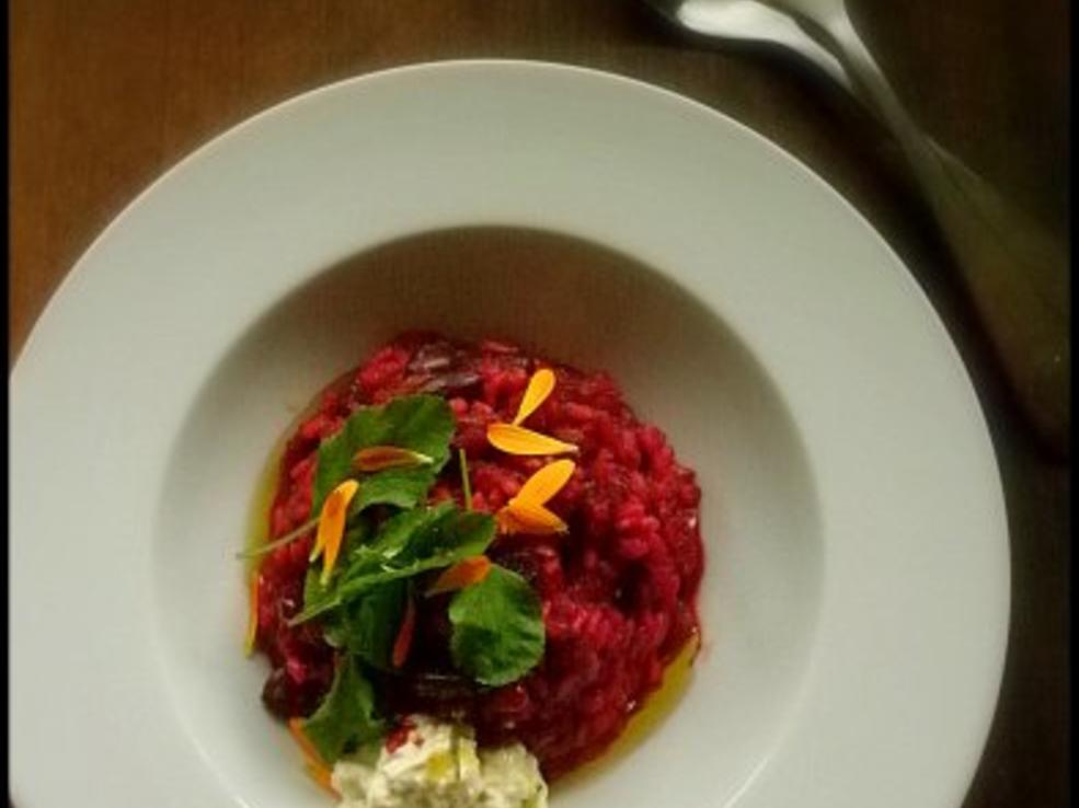 Rote Bete Risotto mit Zitronen Rosmarin-Öl und Feta - einfach - von ...