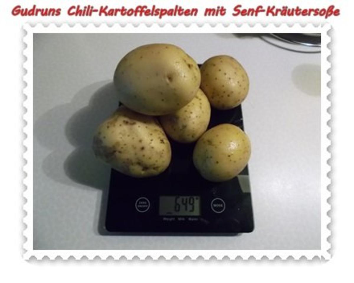 Kartoffeln: Chili-Kartoffelspalten mit Kräuter-Senf-Soße - Rezept - Bild Nr. 2
