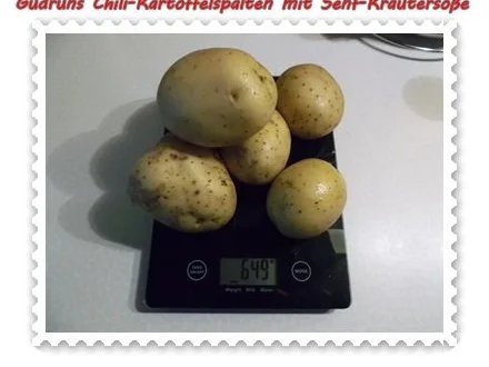 Kartoffeln: Chili-Kartoffelspalten mit Kräuter-Senf-Soße - Rezept - Bild Nr. 2